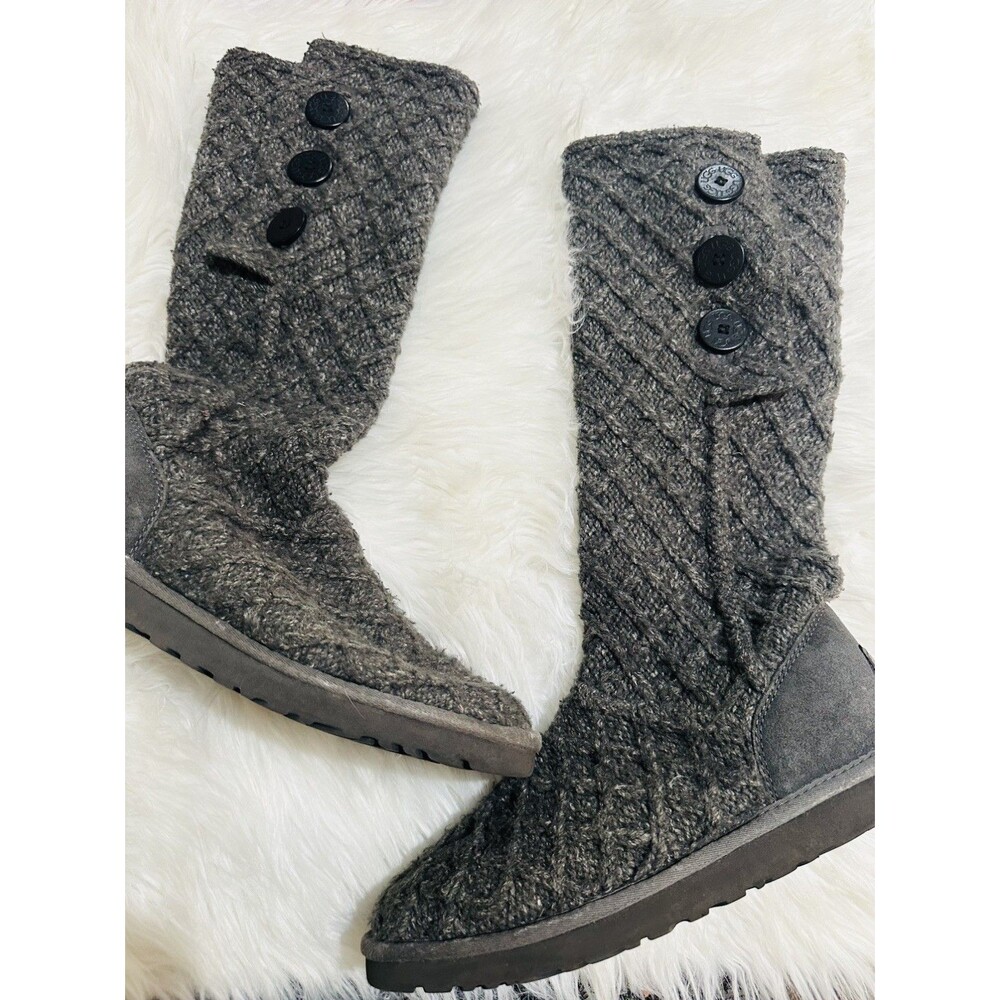 Ugg Fabric Tall 11 Womens Gray Boots tweed sweater